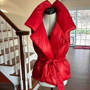 Norma Kamali Red Puffer Vest